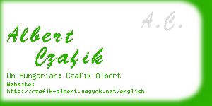 albert czafik business card